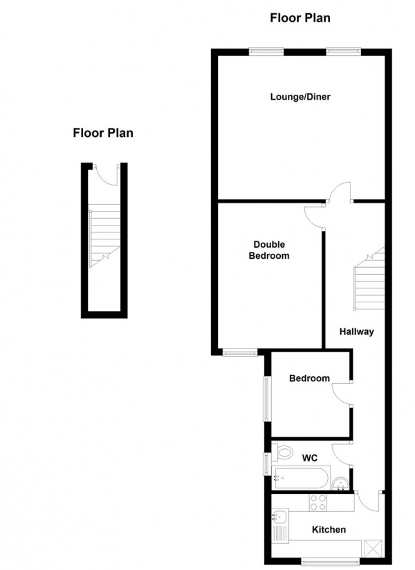 Floor Plan Image for 2 Bedroom Apartment to Rent in Kingston Road, Wimbledon