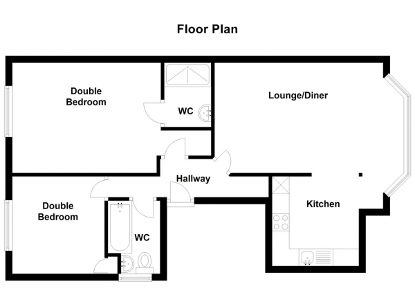 Floor Plan Image for 2 Bedroom Apartment to Rent in Worple Road, Wimbledon