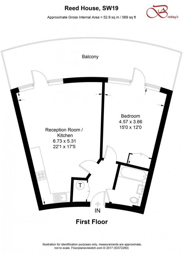 Floor Plan Image for 1 Bedroom Apartment for Sale in Reed House, 21 Durnsford Road, London