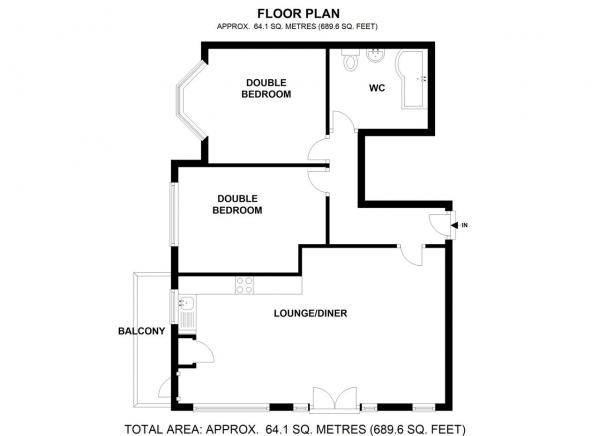 Floor Plan Image for 2 Bedroom Apartment to Rent in Durham Road, Raynes Park