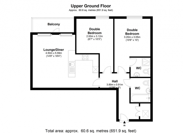 Floor Plan Image for 2 Bedroom Apartment for Sale in Bassett House, 1 Durnsford Road, Wimbledon