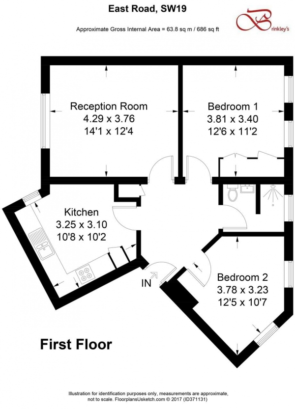 Floor Plan Image for 2 Bedroom Apartment for Sale in East Road, Wimbledon