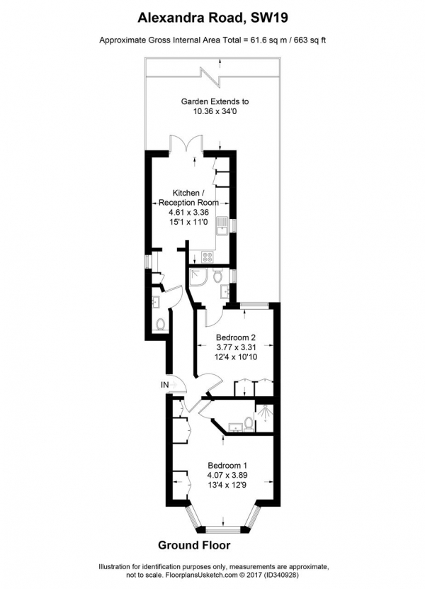 Floor Plan Image for 2 Bedroom Apartment to Rent in Alexandra Road, Wimbledon, Wimbledon