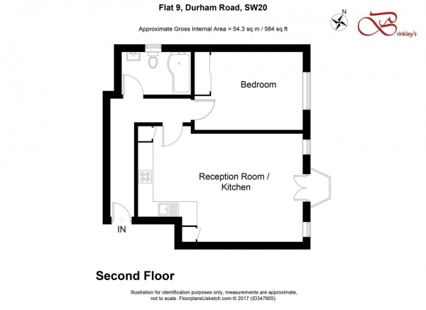 Floor Plan Image for 1 Bedroom Apartment to Rent in Durham Road, Raynes Park