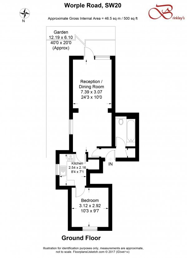 Floor Plan Image for 1 Bedroom Apartment for Sale in Worple Road, Wimbledon