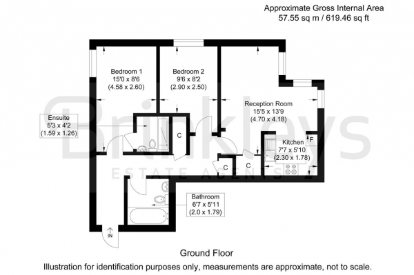 Floor Plan Image for 2 Bedroom Apartment to Rent in St Georges Court, 3 High Street, Colliers Wood