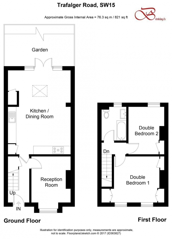 Floor Plan Image for 2 Bedroom Terraced House to Rent in Trafalgar Road, Wimbledon