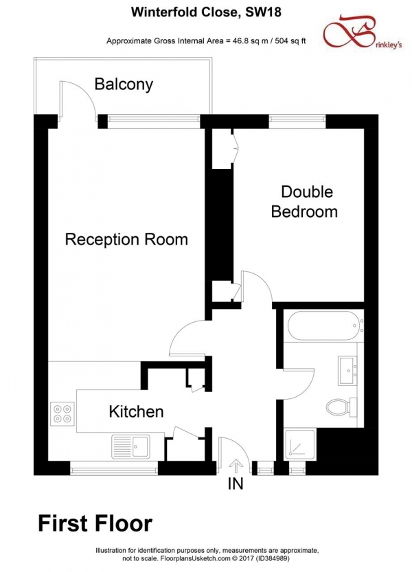 Floor Plan Image for 1 Bedroom Apartment to Rent in Winterfold Close, Southfields