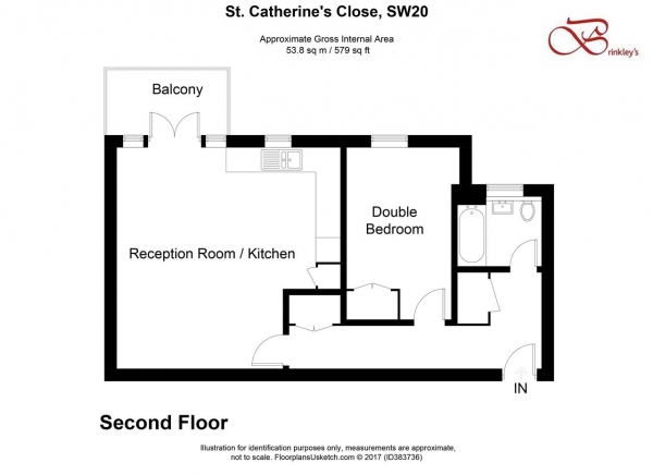 Floor Plan Image for 1 Bedroom Apartment to Rent in St Catherines Close, Raynes Park