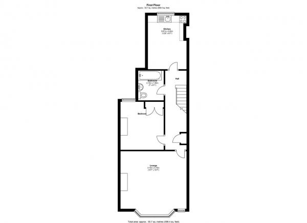 Floor Plan Image for 3 Bedroom Apartment to Rent in Dryden Road, Wimbledon