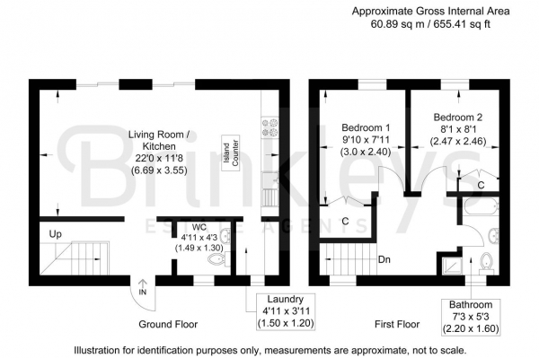 Floor Plan Image for 2 Bedroom Terraced House to Rent in Melrose Mews, Melrose Road, New Malden