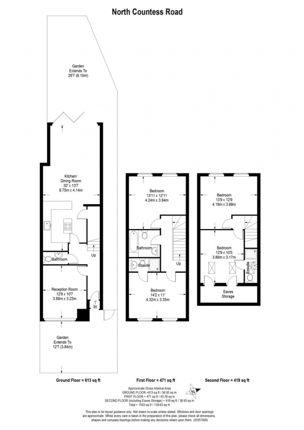 Floor Plan Image for 4 Bedroom End of Terrace House to Rent in Effra Road, London