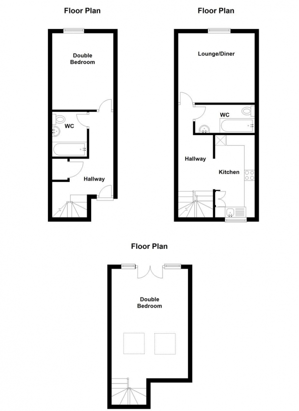 Floor Plan Image for 2 Bedroom Town House to Rent in Effra Road, Wimbledon