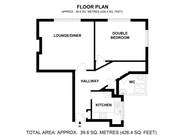 Floor Plan Image for 1 Bedroom Apartment to Rent in The Homefield, London Road, Morden