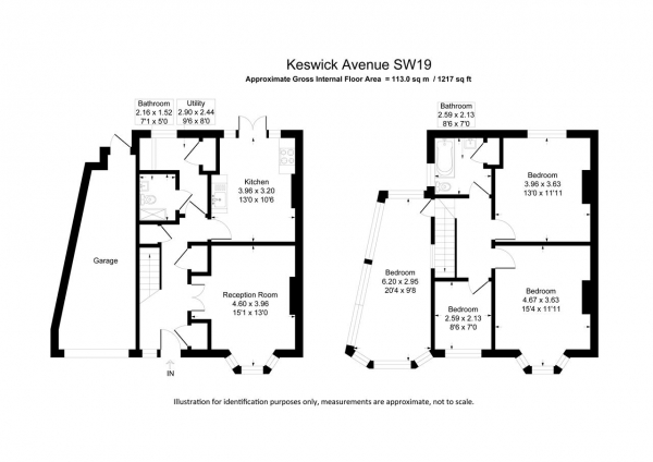 Floor Plan Image for 4 Bedroom Semi-Detached House to Rent in Keswick Avenue, Merton Park