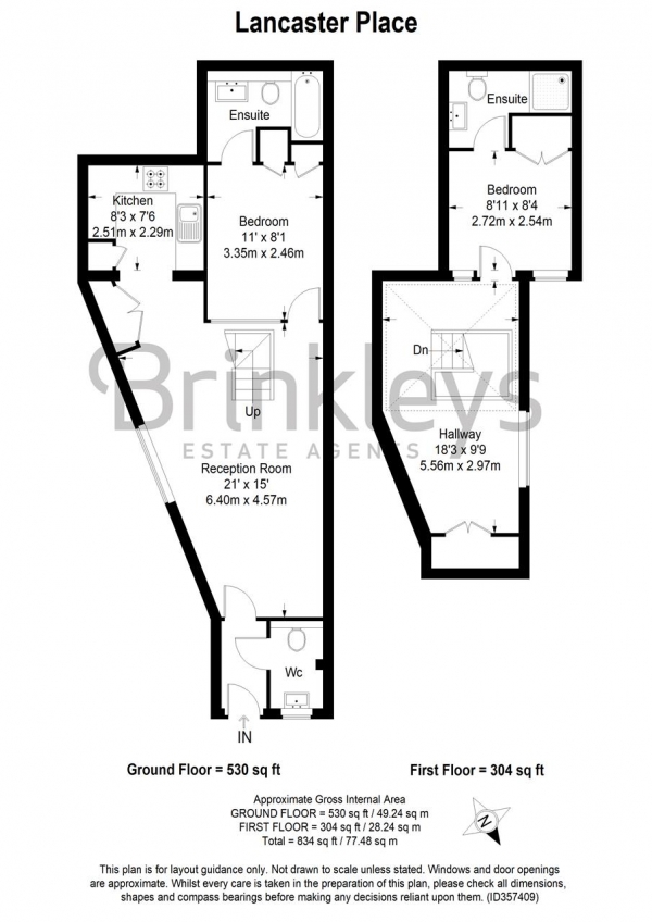 Floor Plan Image for 2 Bedroom Terraced House to Rent in Lancaster Place, Wimbledon Village