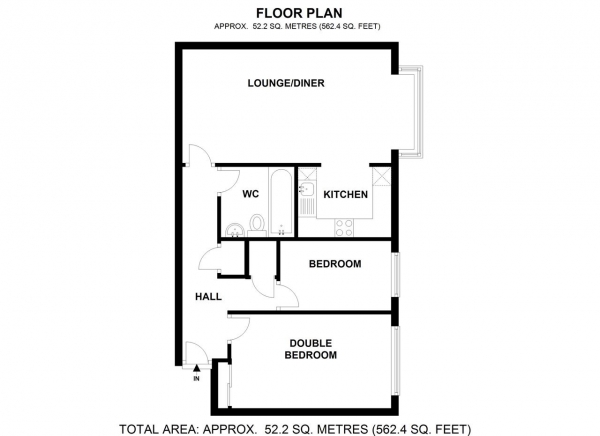 Floor Plan Image for 2 Bedroom Apartment to Rent in Kipling Drive, Wimbledon