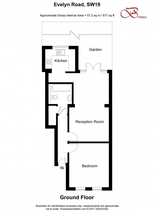 Floor Plan Image for 1 Bedroom Apartment to Rent in Evelyn Road, Wimbledon, Wimbledon