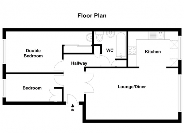 Floor Plan Image for 2 Bedroom Apartment to Rent in Pelham Road, Wimbledon