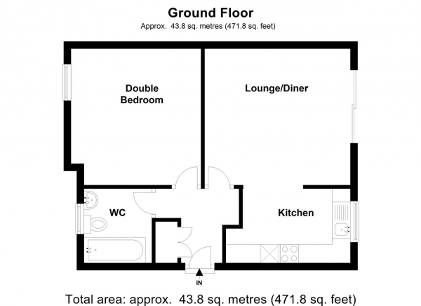 Floor Plan Image for 1 Bedroom Apartment to Rent in Daytone House, 1A Crescent Road, Wimbledon