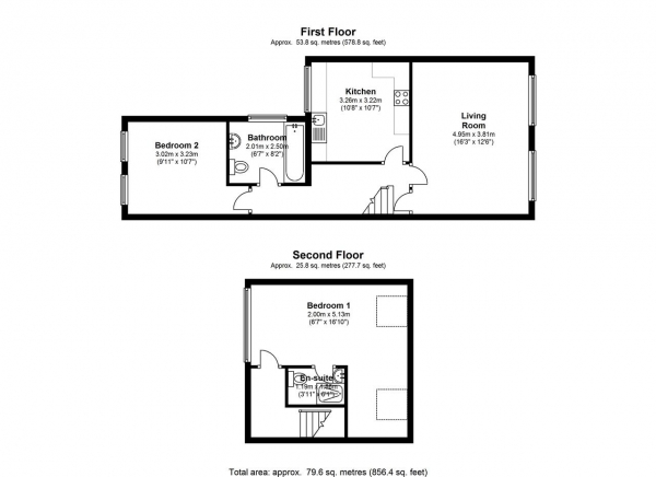 Floor Plan Image for 2 Bedroom Apartment to Rent in Cochrane Road, Wimbledon