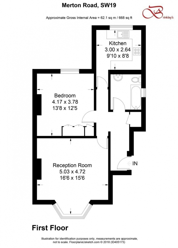 Floor Plan Image for 1 Bedroom Apartment for Sale in Merton Road, Wimbledon