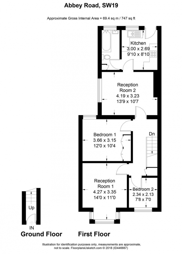 Floor Plan Image for 2 Bedroom Apartment for Sale in Abbey Road, Wimbledon