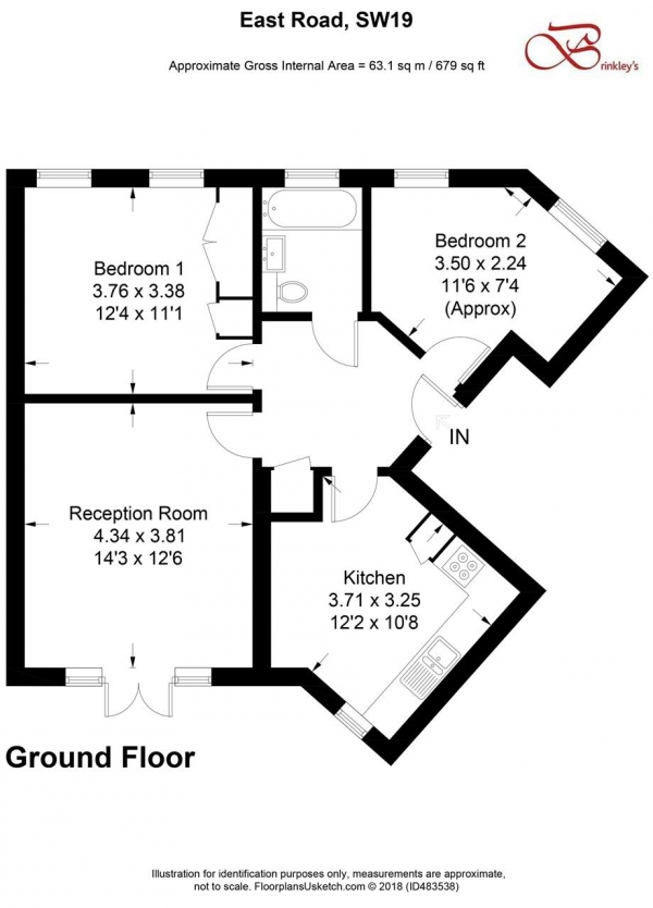 Floor Plan Image for 2 Bedroom Apartment for Sale in East Road, Wimbledon