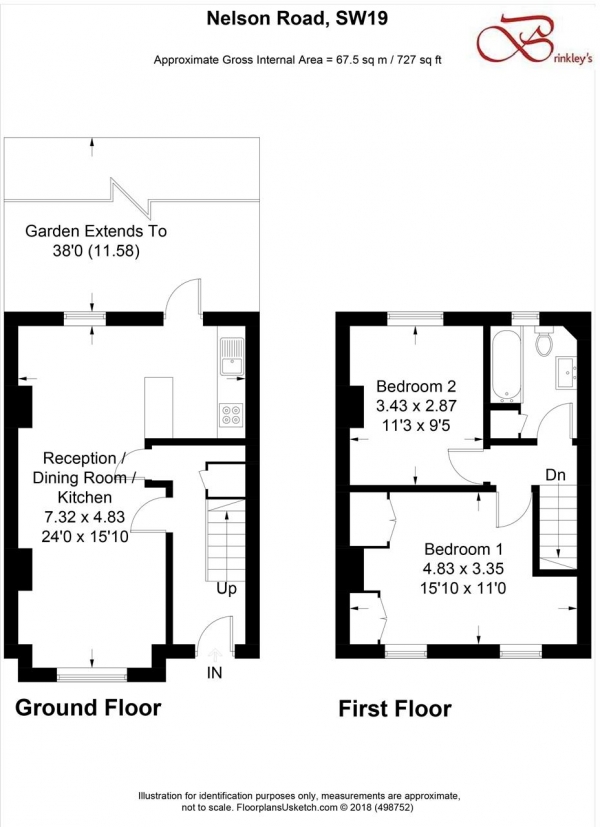 Floor Plan Image for 2 Bedroom End of Terrace House for Sale in Nelson Road, Wimbledon