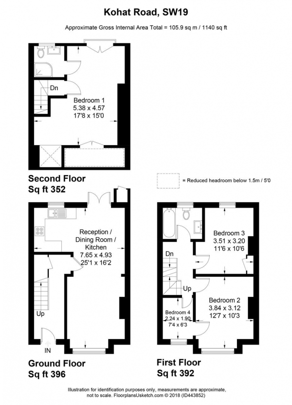 Floor Plan Image for 4 Bedroom Terraced House for Sale in Kohat Road, Wimbledon