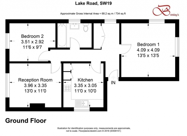 Floor Plan Image for 2 Bedroom Apartment for Sale in Wood Lodge, 8 Lake Road, Wimbledon