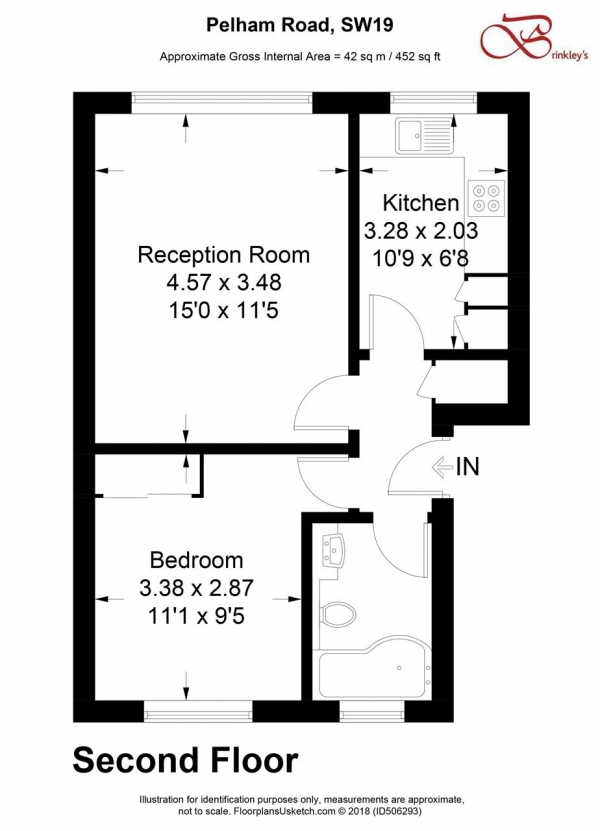 Floor Plan Image for 1 Bedroom Apartment for Sale in Martin Court, 48 Pelham Road, Wimbledon