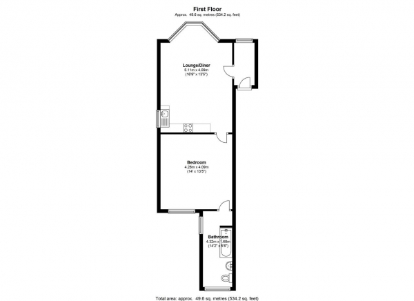 Floor Plan Image for 1 Bedroom Apartment to Rent in Worple Road, Wimbledon