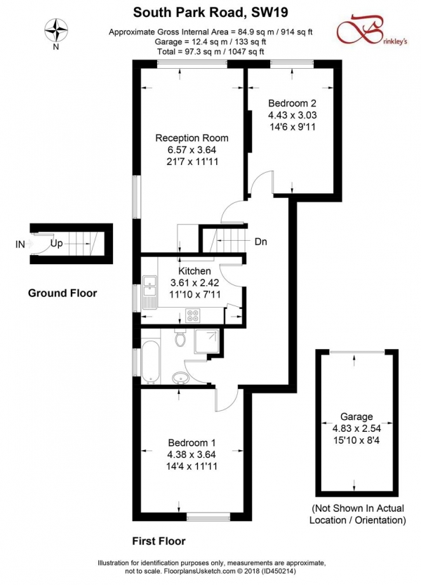 Floor Plan Image for 2 Bedroom Apartment for Sale in South Park Road, Wimbledon