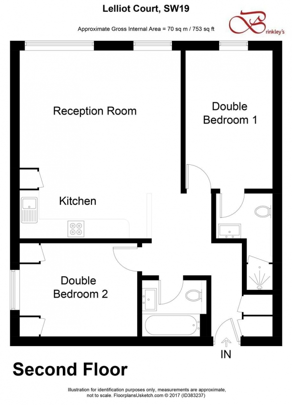 Floor Plan Image for 2 Bedroom Apartment to Rent in Lelliot House, Edge Hill, Wimbledon