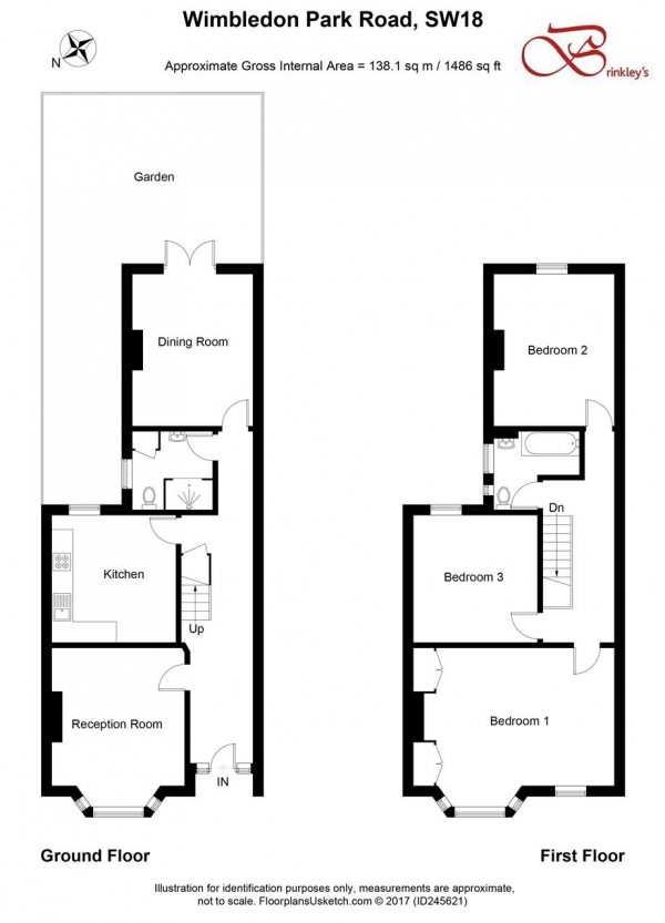 Floor Plan Image for 4 Bedroom Terraced House to Rent in Wimbledon Park Road, Southfields