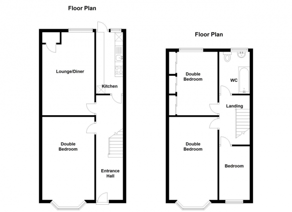 Floor Plan Image for 4 Bedroom Terraced House to Rent in Kirkley Road, Old Merton Park