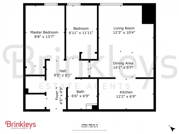 Floor Plan Image for 2 Bedroom Apartment to Rent in Burghley Hall Close, Southfields