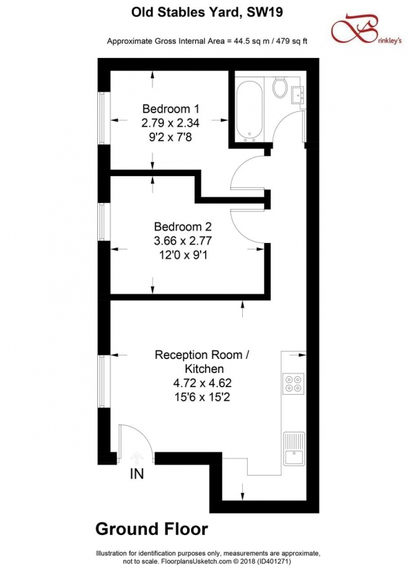 Floor Plan Image for 2 Bedroom Apartment for Sale in The Old Stables Yard, 148 South Park Road, South Park Gardens, London