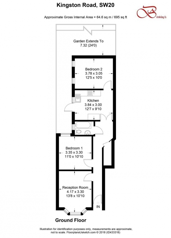 Floor Plan Image for 2 Bedroom Apartment for Sale in Kingston Road, Wimbledon