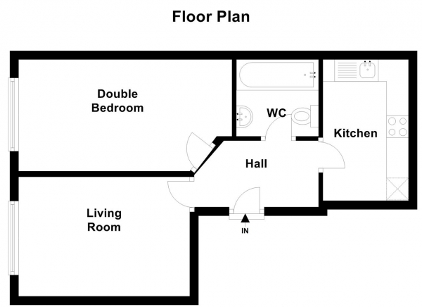 Floor Plan Image for 1 Bedroom Apartment to Rent in 26A The Broadway, Flat 4, Wimbledon