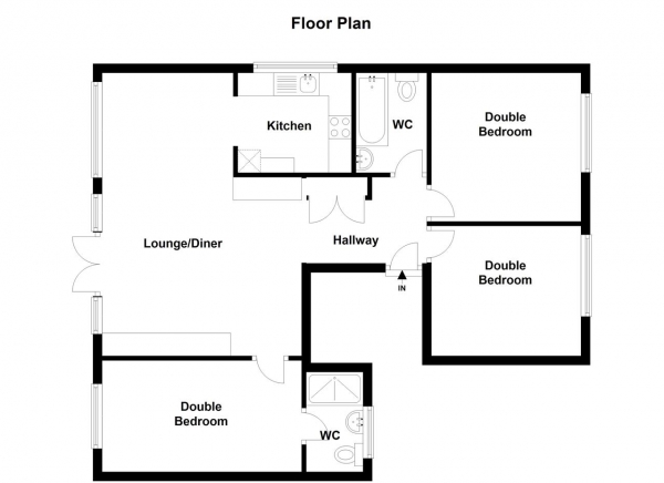 Floor Plan Image for 3 Bedroom Apartment to Rent in Aston Court, 18 Lansdowne Road, Wimbledon Village