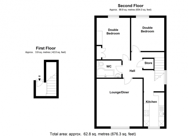 Floor Plan Image for 2 Bedroom Apartment to Rent in Worple Road, Wimbledon