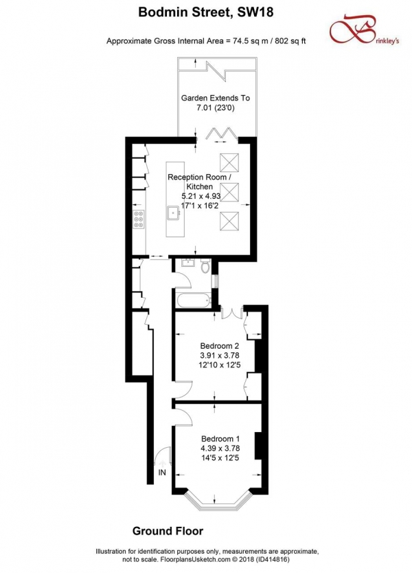 Floor Plan Image for 2 Bedroom Apartment for Sale in Bodmin Street, Southfields