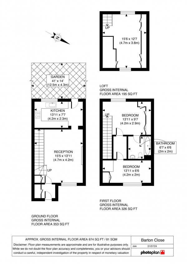 Floor Plan Image for 3 Bedroom Terraced House for Sale in Barton Close, Beckton