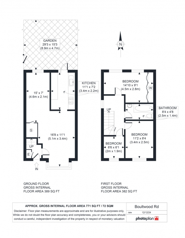 Floor Plan Image for 3 Bedroom End of Terrace House for Sale in Boultwood Road, London