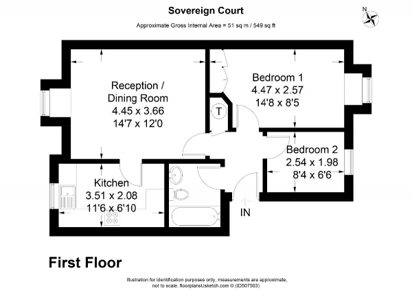 Floor Plan Image for 2 Bedroom Apartment to Rent in Sovereign Court, Sunningdale