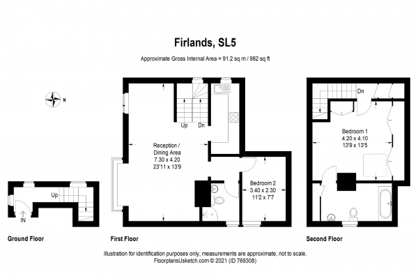 Floor Plan Image for 2 Bedroom Apartment to Rent in Firlands, London Road, Ascot
