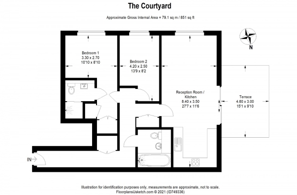 Floor Plan Image for 2 Bedroom Apartment for Sale in The Courtyard, Camberley