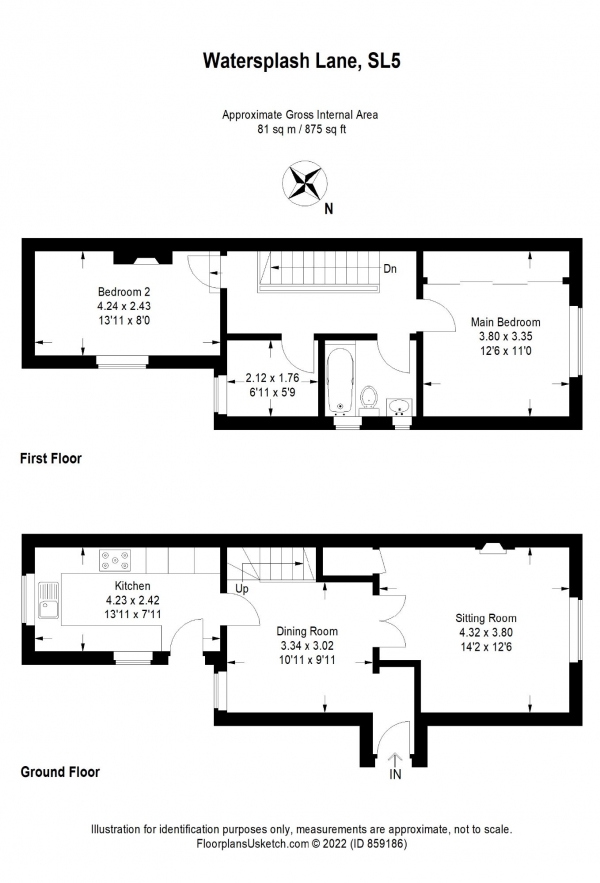 Floor Plan Image for 3 Bedroom Semi-Detached House for Sale in Watersplash Lane, Ascot